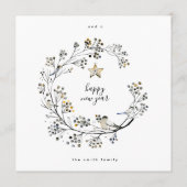 Elegant Organic Kraft Wreath Merry Kerstmis Feestdagenkaart (Achterkant)