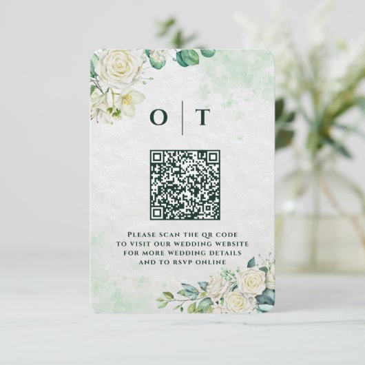 Elegant Organic Modern Wedding Enclosure Card Informatiekaartje (Staand voorkant)