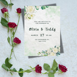 Elegant Organic Modern Wedding Invitation Kaart