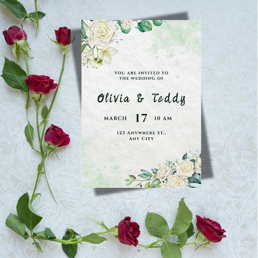 Elegant Organic Modern Wedding Invitation Kaart