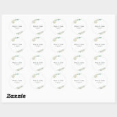 Elegant Organic Modern Wedding Invitation Ronde Sticker (Vel)