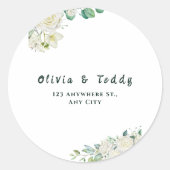 Elegant Organic Modern Wedding Invitation Ronde Sticker (Voorkant)