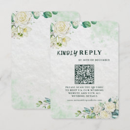 Elegant Organic Modern Wedding RSVP Card Kaartje