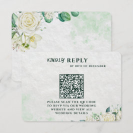 Elegant Organic Modern Wedding RSVP Card Kaartje