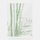 Elegant Oriental Bamboo Weddenschap Welkom Acryl Bord (Voorkant)