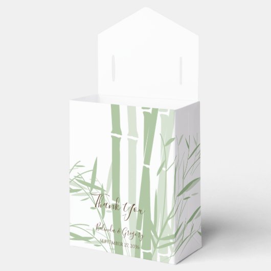 Elegant Oriental Bamboo Wedding Bedankdoosjes (Geopend)
