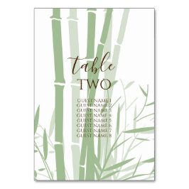 Elegant Oriental Bamboo Wedding Guest Names Kaart
