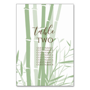 Elegant Oriental Bamboo Wedding Guest Names Kaart