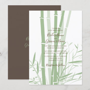 Elegant Oriental Bamboo Wedding Invitations Kaart