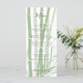 Elegant Oriental Bamboo Wedding Menu (Staand voorkant)
