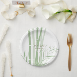 Elegant Oriental Bamboo Wedding Papieren Bordje