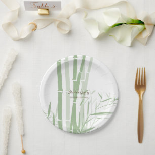 Elegant Oriental Bamboo Wedding Papieren Bordje
