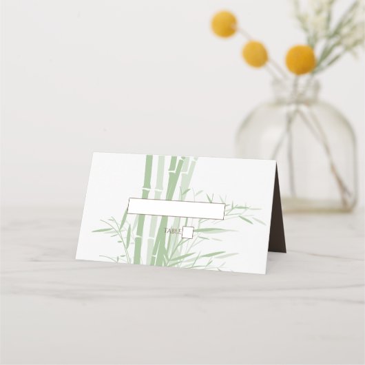 Elegant Oriental Bamboo Wedding Place Cards Plaatskaartje (Voorkant)