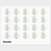 Elegant Oriental Bamboo Wedding Ronde Sticker (Vel)