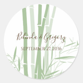 Elegant Oriental Bamboo Wedding Ronde Sticker