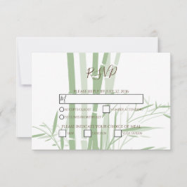 Elegant Oriental Bamboo Wedding RSVP Kaarten