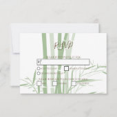 Elegant Oriental Bamboo Wedding RSVP Kaarten Kaartje (Voorkant)