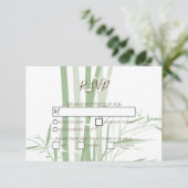 Elegant Oriental Bamboo Wedding RSVP Kaarten Kaartje (Staand voorkant)