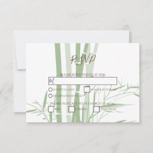 Elegant Oriental Bamboo Wedding RSVP Kaarten Kaartje