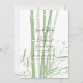 Elegant Oriental Bamboo Wedding Save the Date (Voorkant)