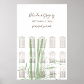 Elegant Oriental Bamboo Wedding Seding Chart Poster (Voorkant)