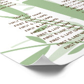 Elegant Oriental Bamboo Wedding Seding Chart Poster (Hoek)
