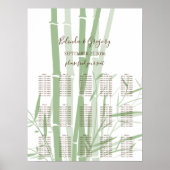 Elegant Oriental Bamboo Wedding Seding Chart Poster (Voorkant)
