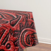 Elegant Oriental Floral Swirl op rood leder Tafelkleed (Voorbeeld)