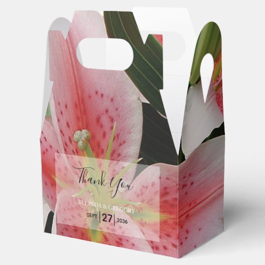 Elegant Oriental Lilies Wedding Bedankdoosjes (Geopend)