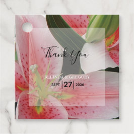 Elegant Oriental Lilies Wedding Gift Bedankjes Labels