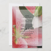 Elegant Oriental Lilies Wedding Invitations Kaart (Voorkant)