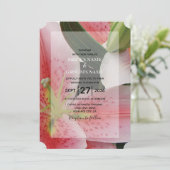 Elegant Oriental Lilies Wedding Invitations Kaart (Staand voorkant)