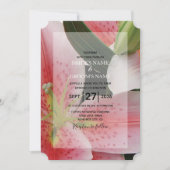 Elegant Oriental Lilies Wedding Invitations Kaart (Voorkant)