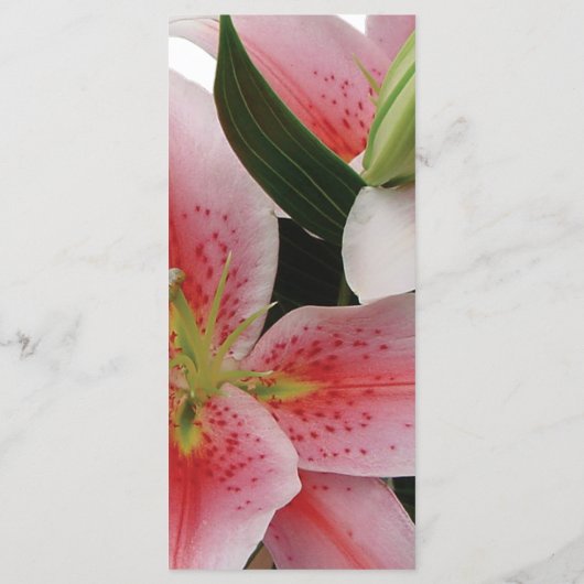 Elegant Oriental Lilies Wedding Menu (Achterkant)