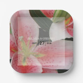 Elegant Oriental Lilies Wedding Papieren Bordje (Voorkant)