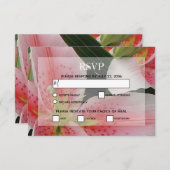 Elegant Oriental Lilies Wedding RSVP Kaarten (Voorkant / Achterkant)