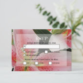 Elegant Oriental Lilies Wedding RSVP Kaarten Kaartje (Staand voorkant)
