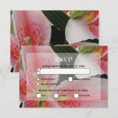 Elegant Oriental Lilies Wedding RSVP Kaarten Kaartje (Voorkant / Achterkant)