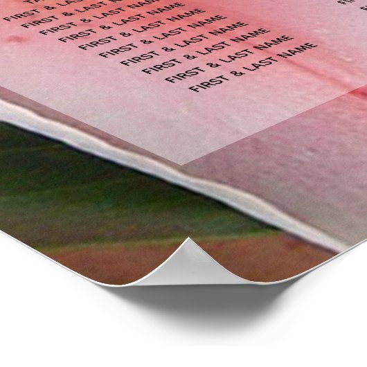 Elegant Oriental Lilies Wedding Seding Chart Poster (Hoek)