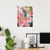 Elegant Oriental Lilies Wedding Seding Chart Poster (Thuiskantoor)