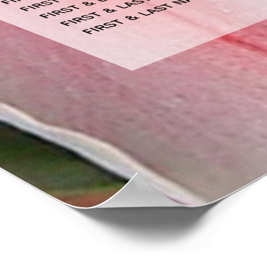 Elegant Oriental Lilies Wedding Seding Chart Poster (Hoek)