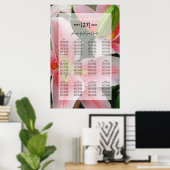 Elegant Oriental Lilies Wedding Seding Chart Poster (Thuiskantoor)