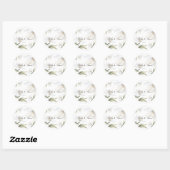 Elegant Oriental Magnolia Wedding Ronde Sticker (Vel)