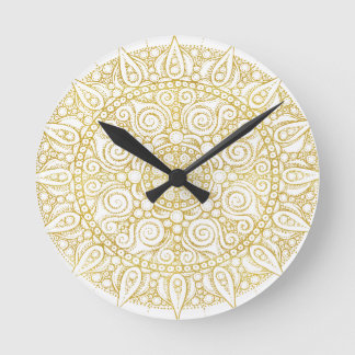 Elegant Oriental Vintage Mandala in classic gold Ronde Klok