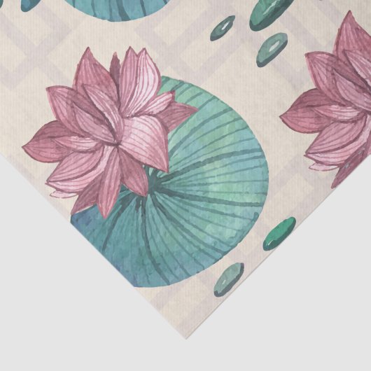 Elegant Oriental waterverf lotus schilderij Tissuepapier (Detail)