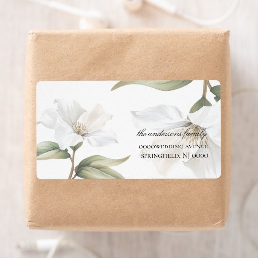 Elegant Oriental White Magnolia Wedding Etiket (Insitu)