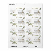 Elegant Oriental White Magnolia Wedding  Etiket (Full Sheet)