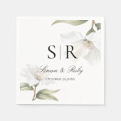Elegant Oriental White Magnolia Wedding Servet (Voorkant)