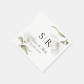 Elegant Oriental White Magnolia Wedding Servet (Hoek)