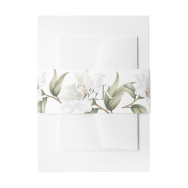 Elegant Oriental White Magnolia Wedding  Uitnodigingen Wikkel
